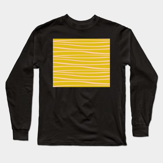 Trending yellow w. pale pink stripes Long Sleeve T-Shirt by CreaKat